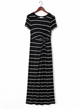 maxi dress with high slits on both sides Cloak & Swagger High Slit Cutout Maxi Dress in Black or White